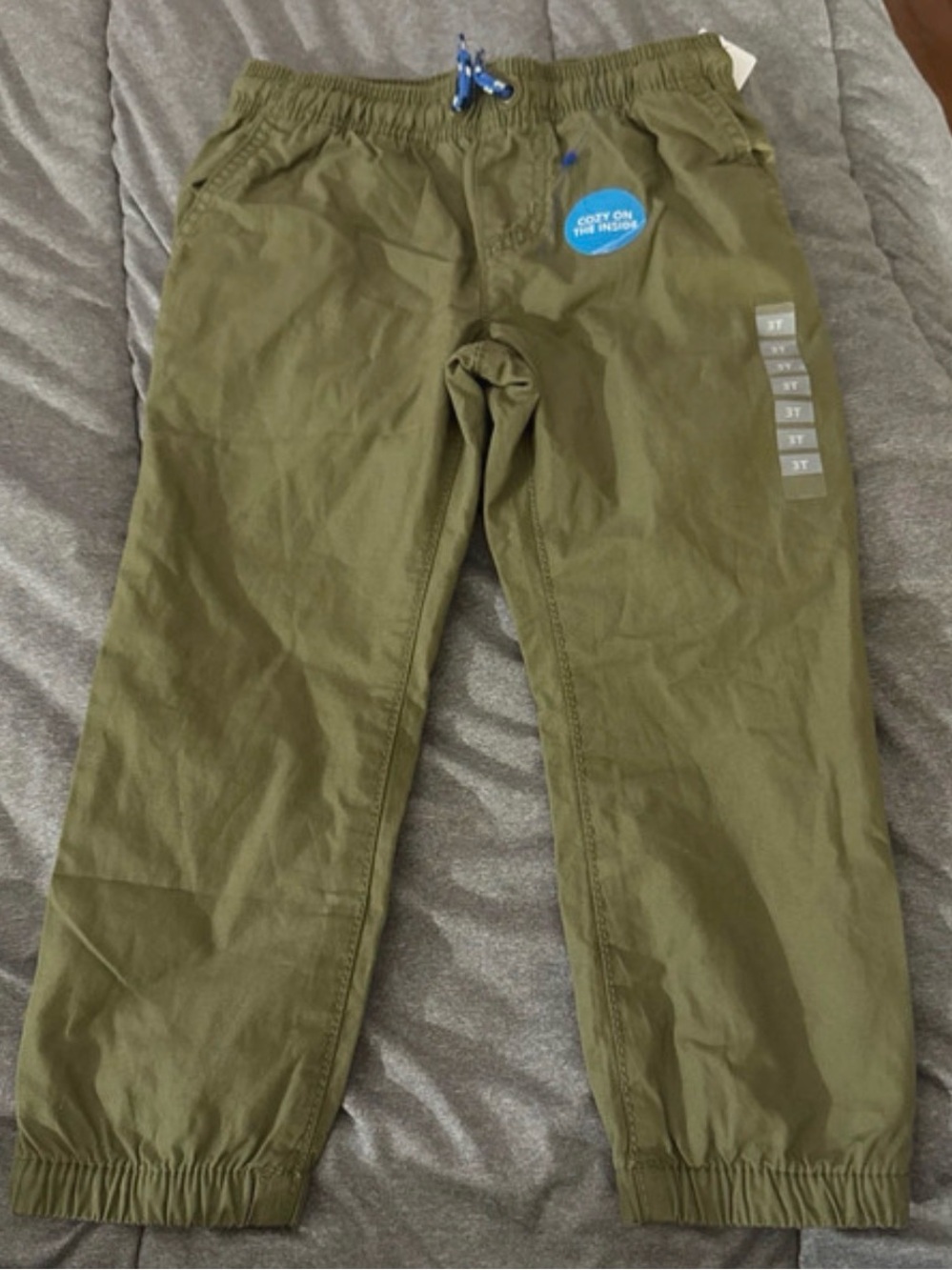 Carter's Olive Green Elastic Waist Joggers with Drawstring